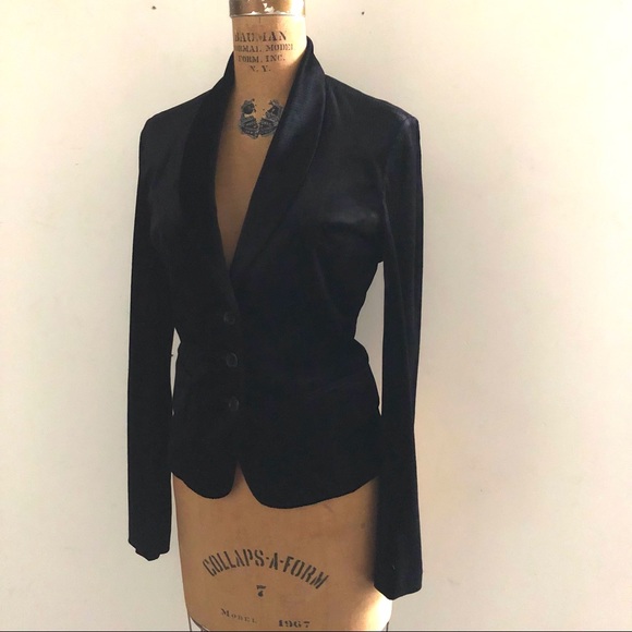 MICHAA] Velvet Stretching Blazer Basic Jacket - Picture 4 of 12